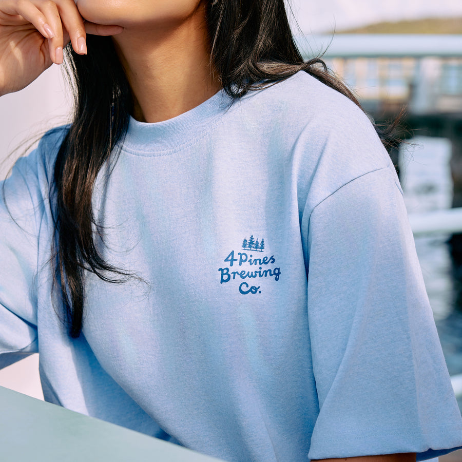 4 Pines High Tide Tee Powder Blue