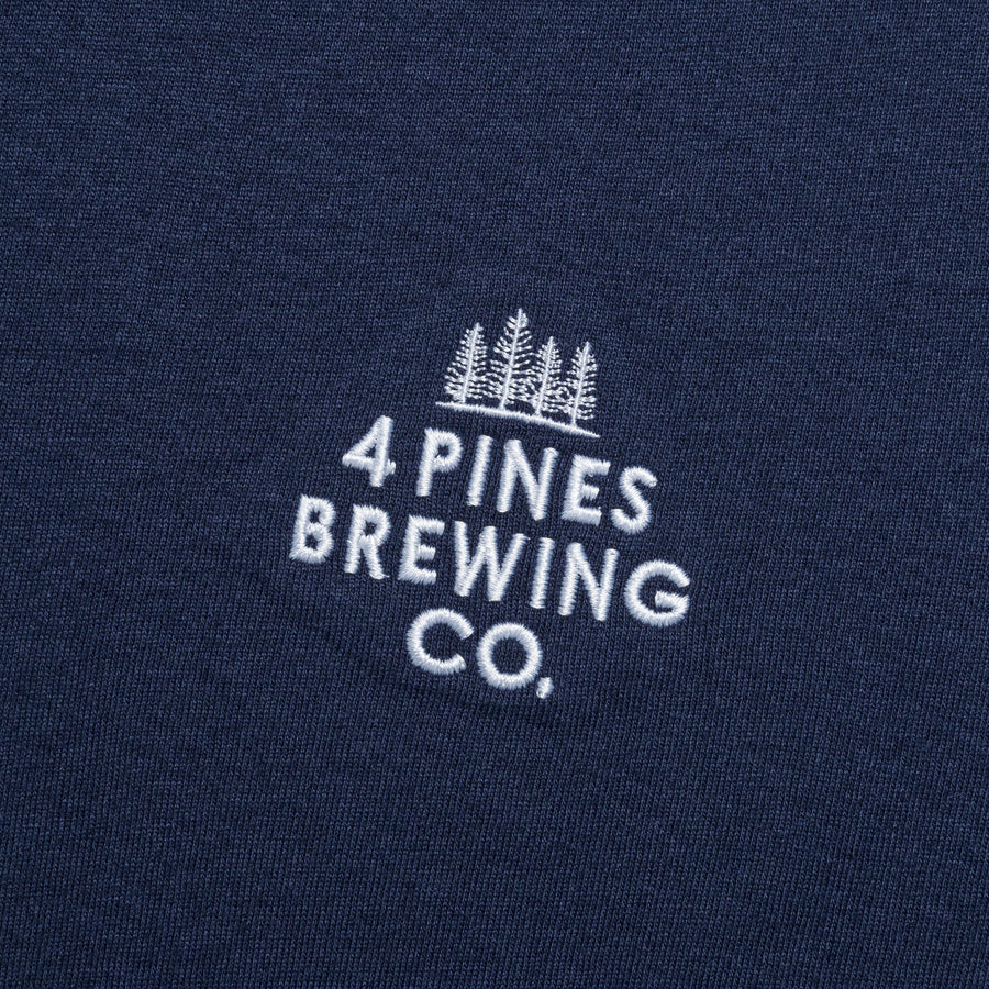 4 Pines Core Stacked Logo Tee Navy