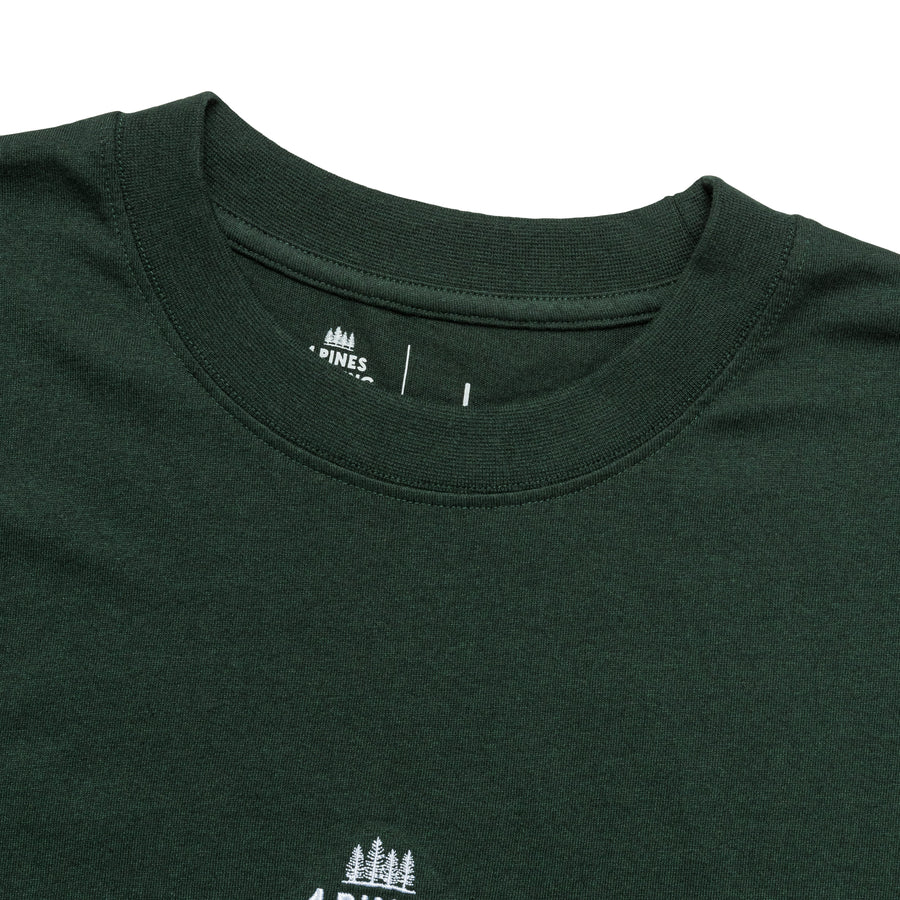 4 Pines Core Stacked Logo Tee Forest