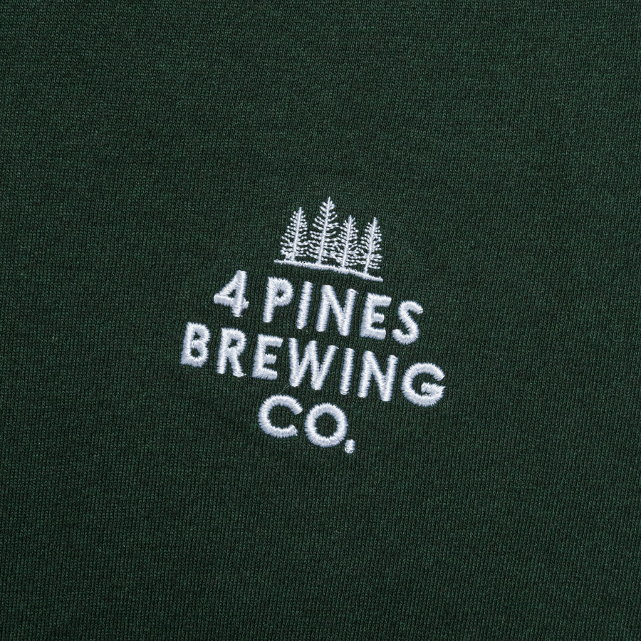 4 Pines Core Stacked Logo Tee Forest