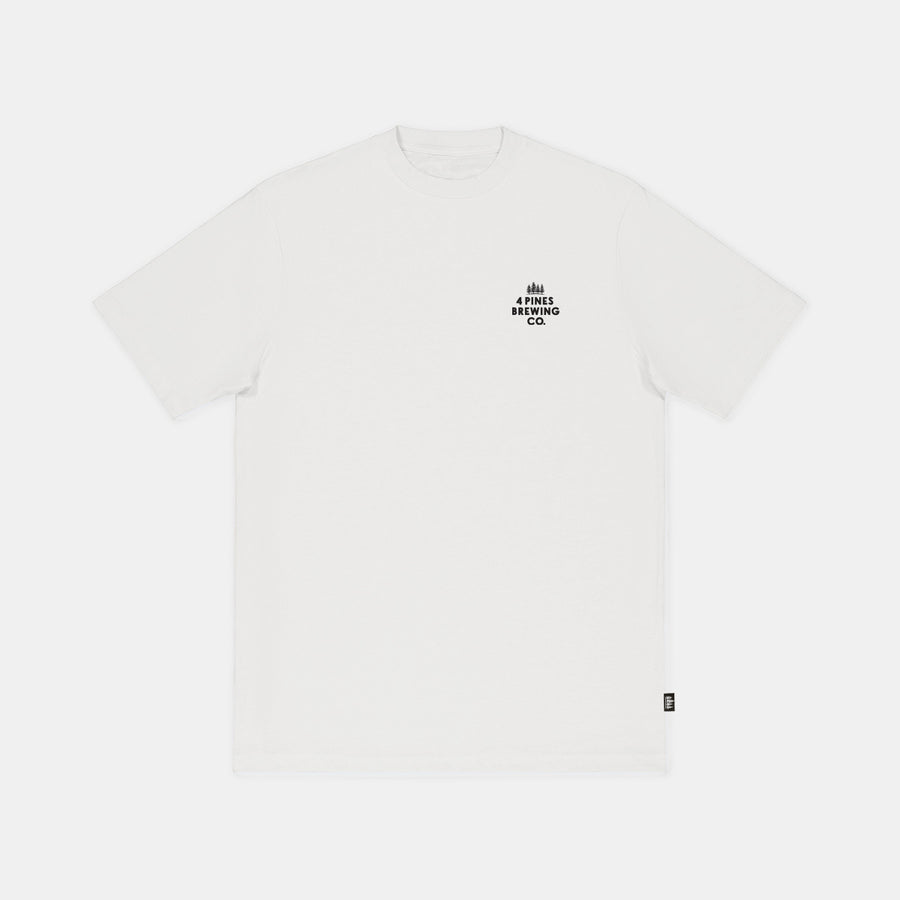 4 Pines Core Logo F&B Tee White