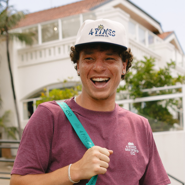 4 Pines Retro 5 Panel Cap White/Blue
