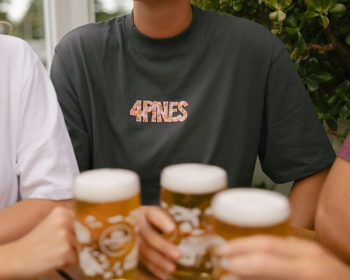 4 Pines Happy Meadow Tee Charcoal