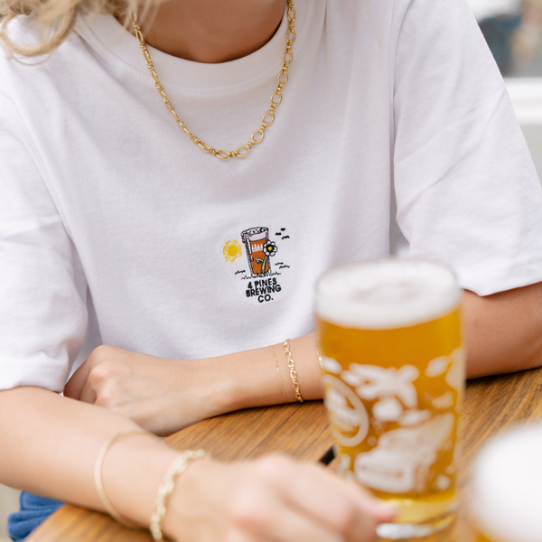 4 Pines Daisy Pint Tee White