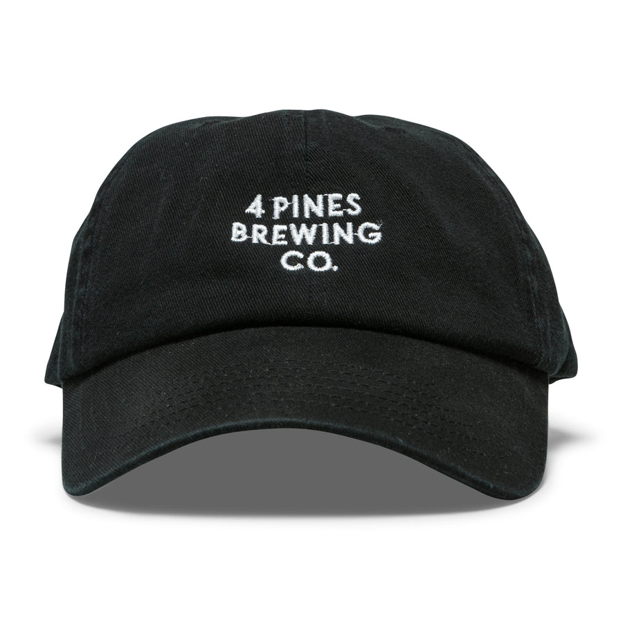 4 Pines Black Dad Cap Lettering