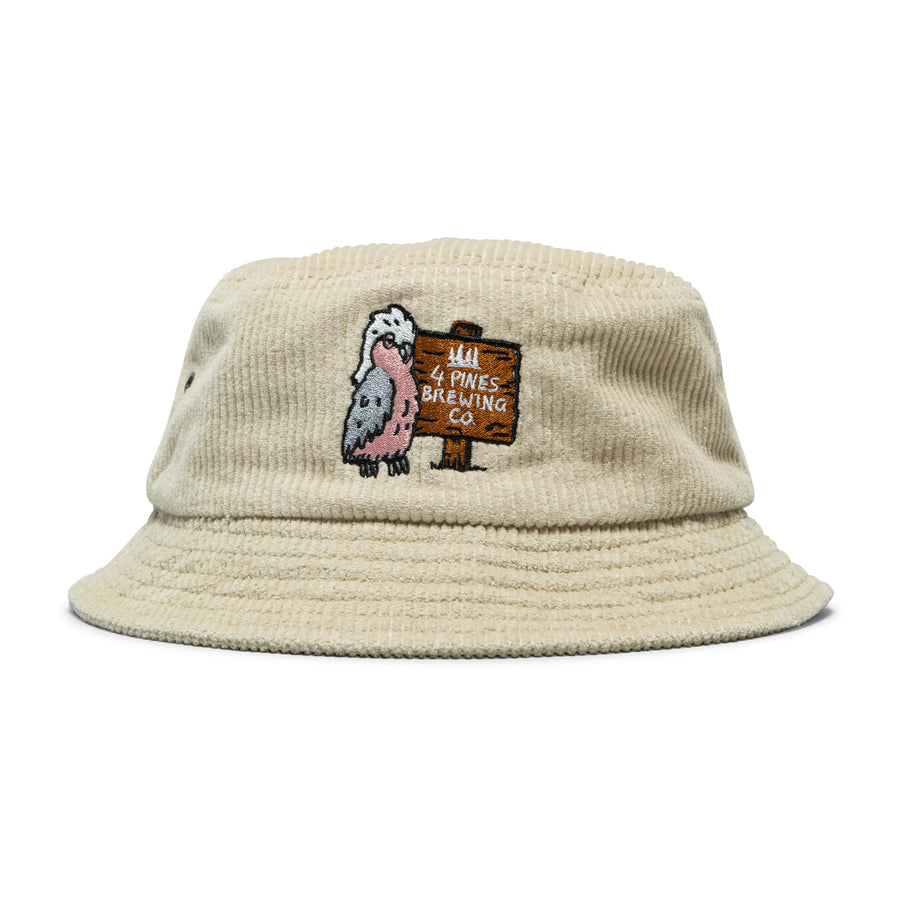 4 Pines Cream Cord Galah Bucket Hat