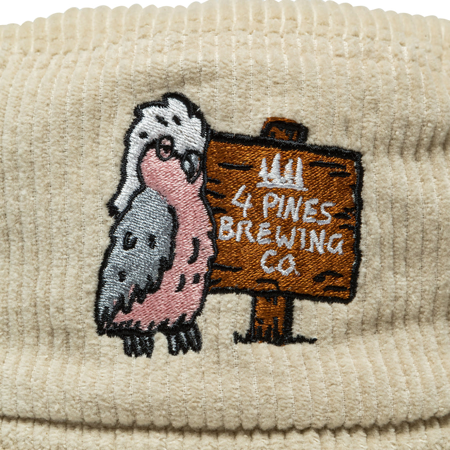 4 Pines Cream Cord Galah Bucket Hat